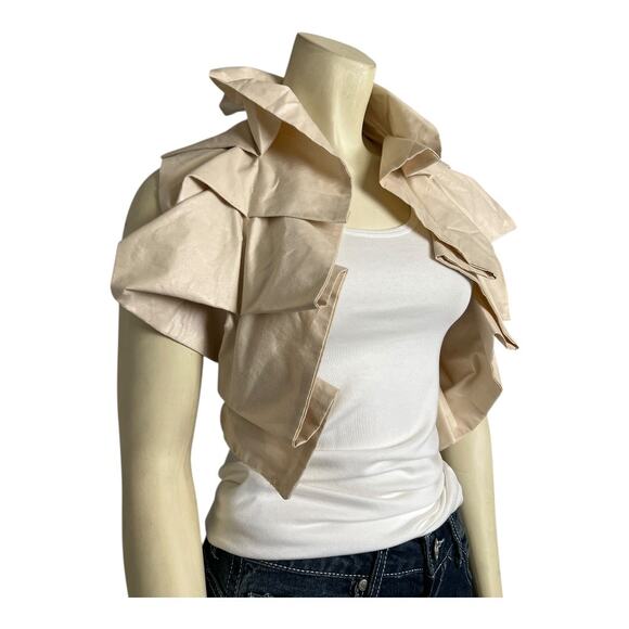 Hand Made Ruff Collar Wrap Shawl Dance Theatre Regency Muslin Diva Glam - Picture 2 of 6